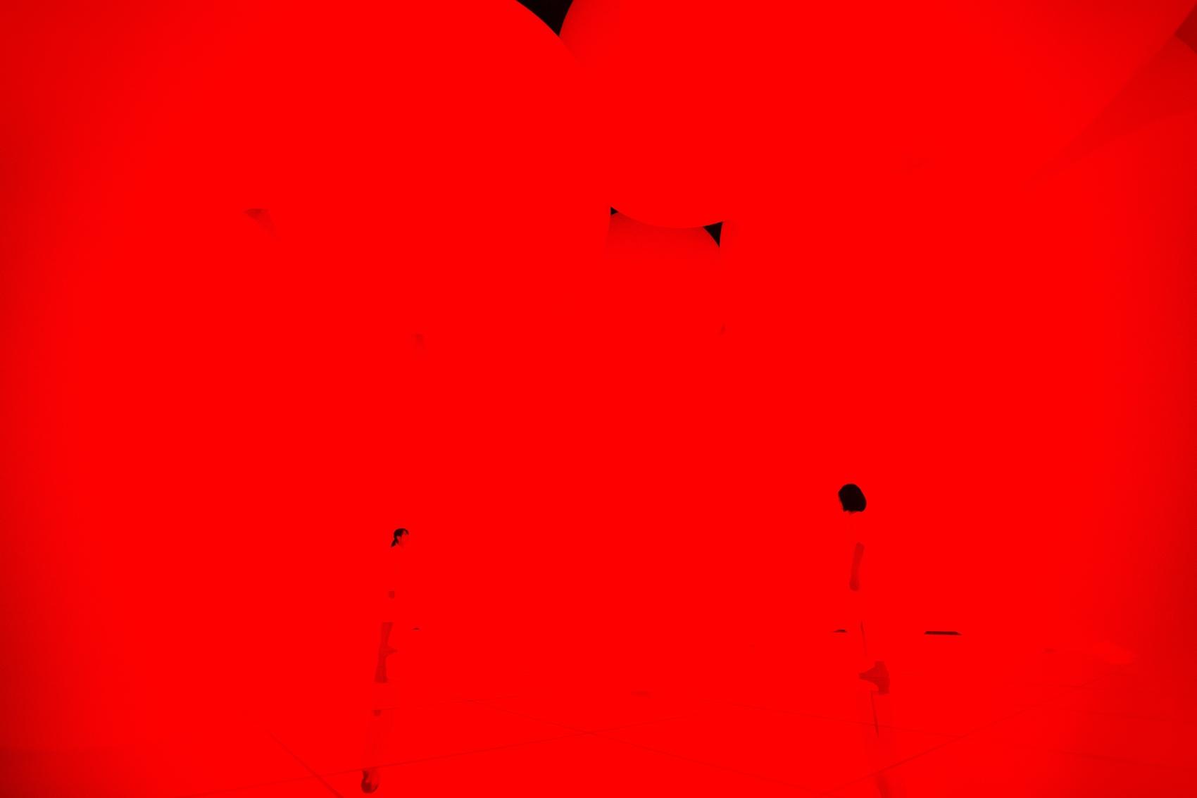 拥有自我意识的变化空间，扩张的立体存在 ── 被平面化的3种颜色与暧昧的9种色彩，自由飘浮 / 澳门teamLab★超自然空间