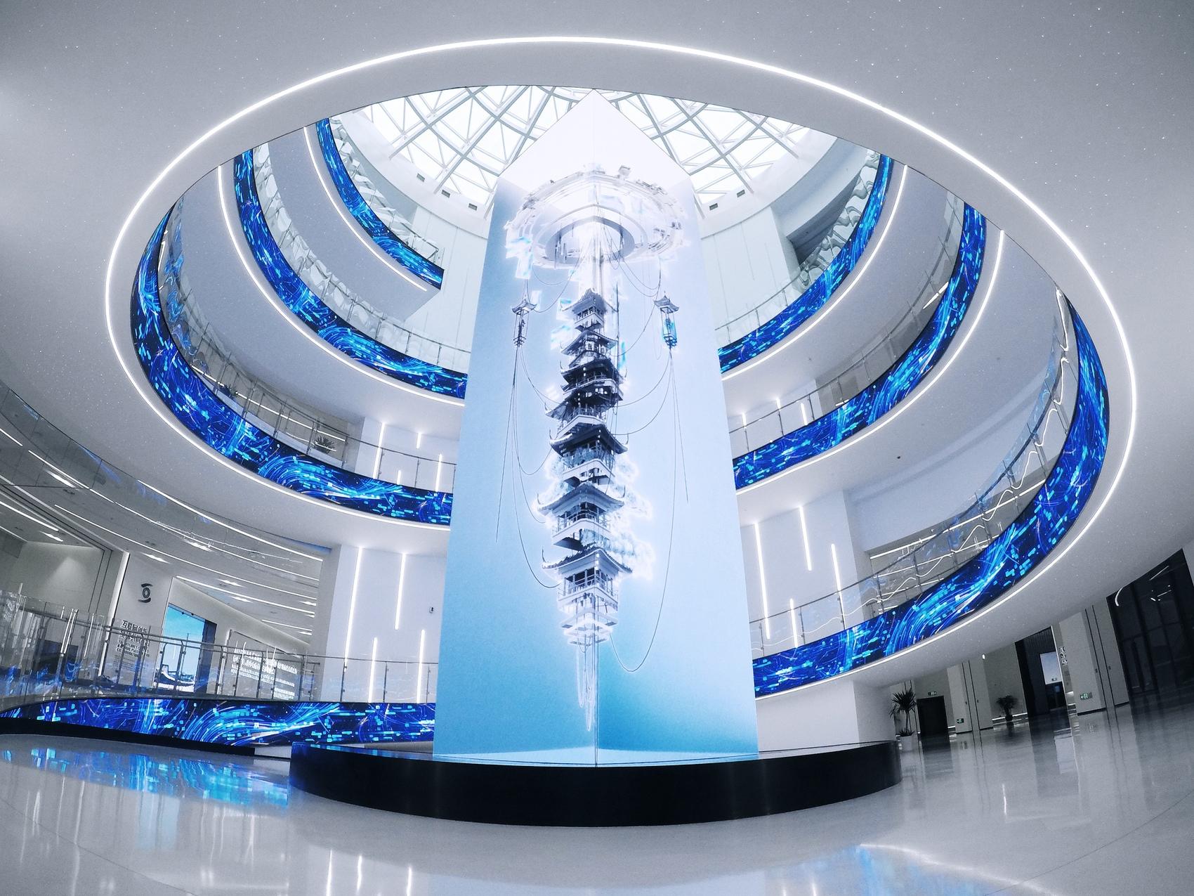 乌镇世界互联网科技馆中庭装置《和合共融》 / 某集体MOUJITI ART+TECH