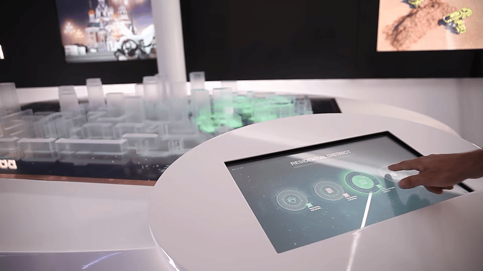 智慧城市亚克力数字沙盘 数字化屏幕联动沙盘 / Inty++