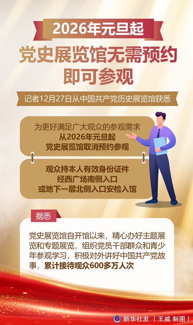 北京｜2026年元旦起党史展览馆无需预约即可参观