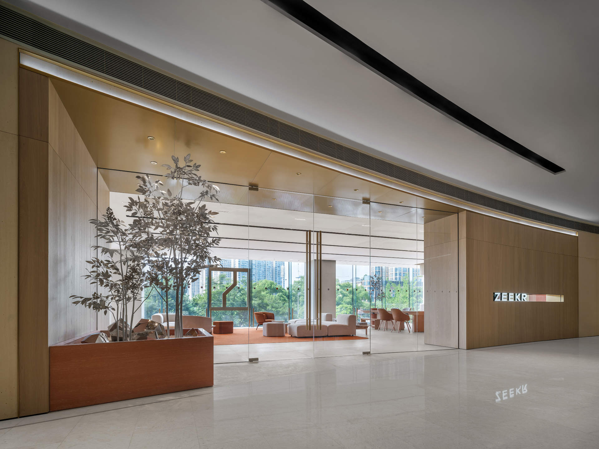 温暖舒适中融汇艺术与科技——极氪中心·温州财富中心店 / MOC DESIGN